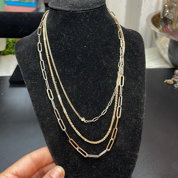 Gold Tone 3 strand Loft  Necklace - Picture 2 of 4